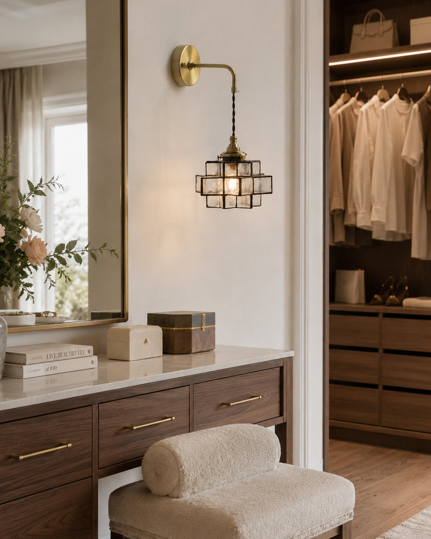 Calvrane Rippled Glass Wall Sconce