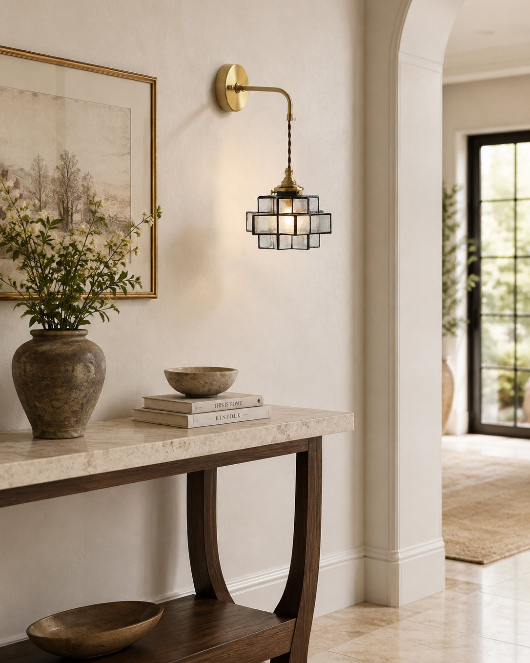 Calvrane Rippled Glass Wall Sconce