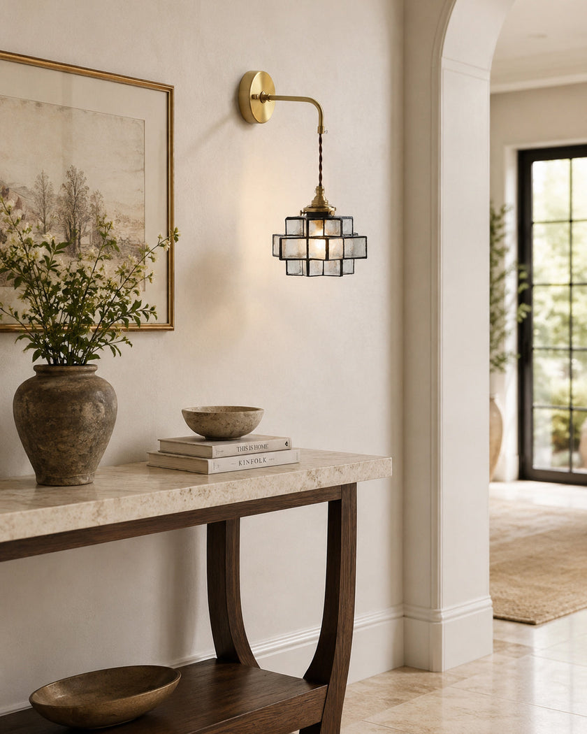 Calvrane Rippled Glass Wall Sconce