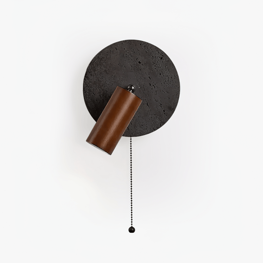 Black Travertine Walnut Wall Sconce