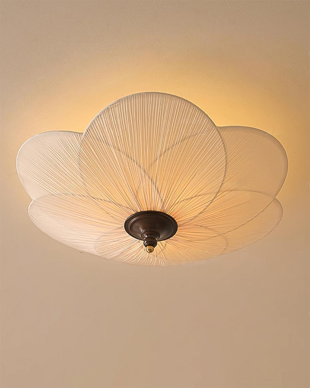 Fabric Bloom Flush Mount Light