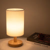 Modern Natural Wood & Cloth Dimmable Table Lamp
