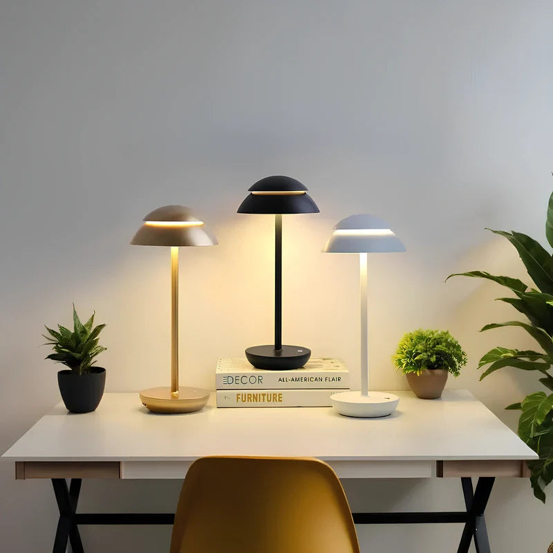Rechargeable Double Mushroom USB Minimalist Scandinavian Table Lamp