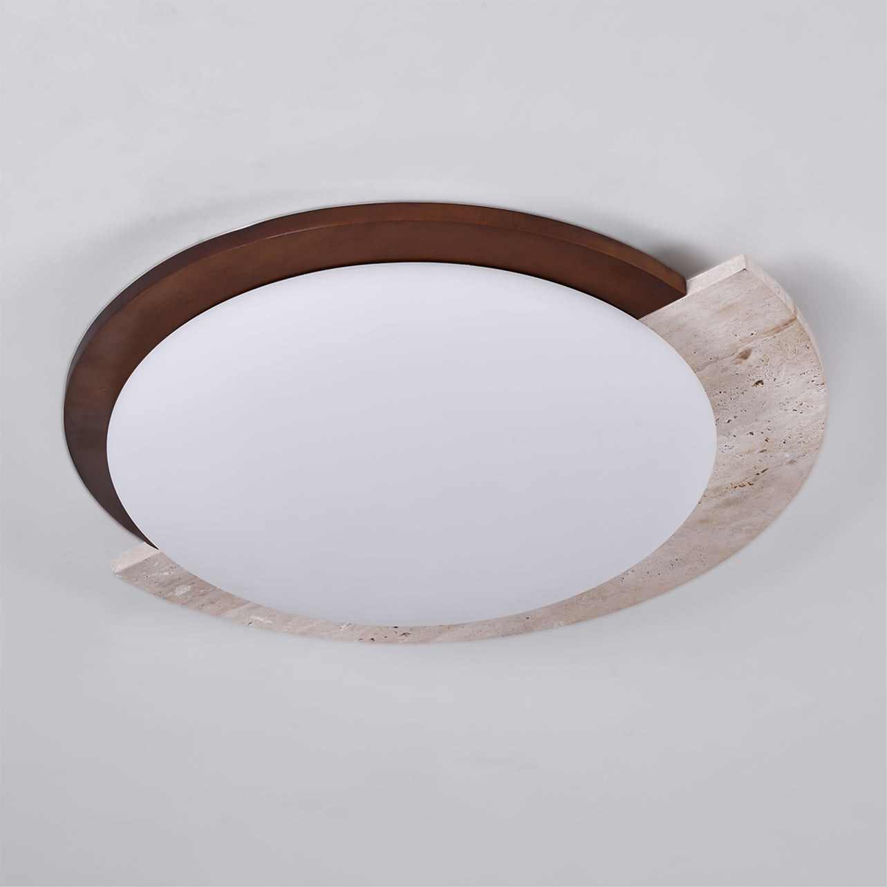 Calvrane Travertine Oval Ceiling Lamp
