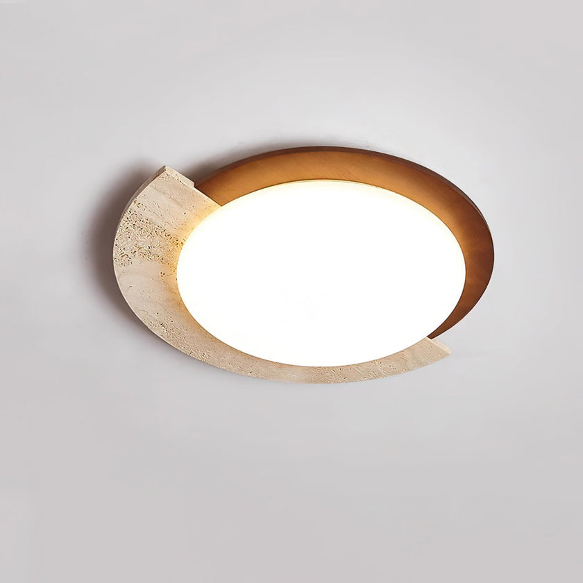 Calvrane Travertine Oval Ceiling Lamp