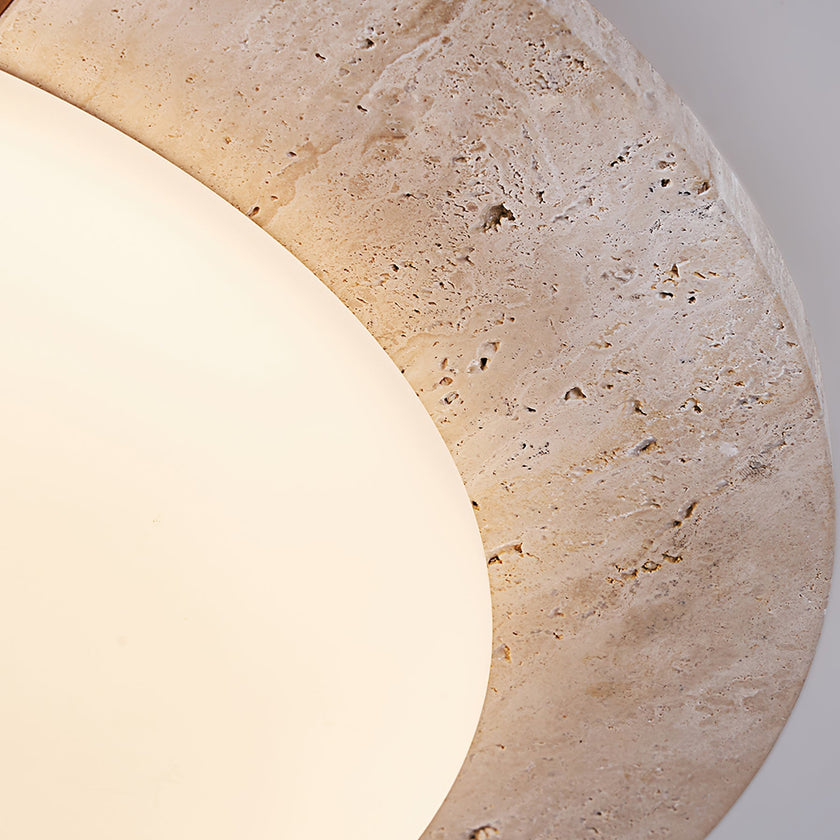 Calvrane Travertine Oval Ceiling Lamp