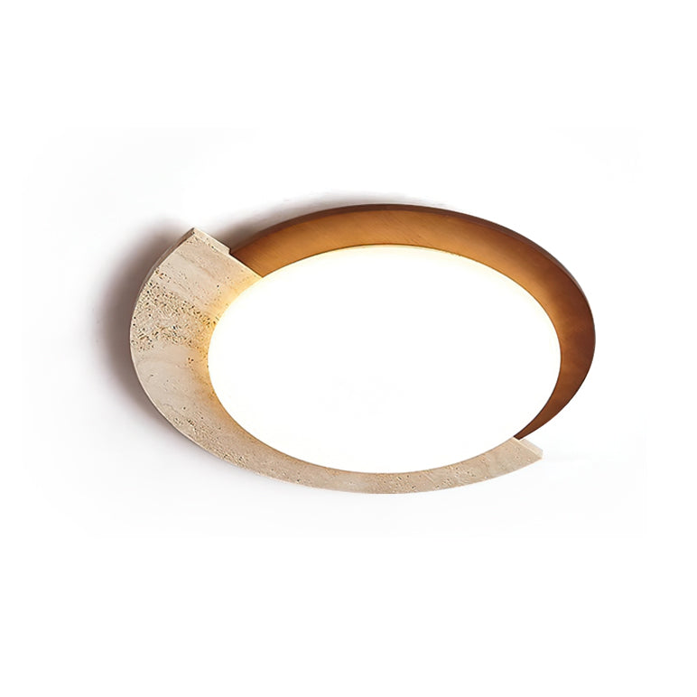 Calvrane Travertine Oval Ceiling Lamp