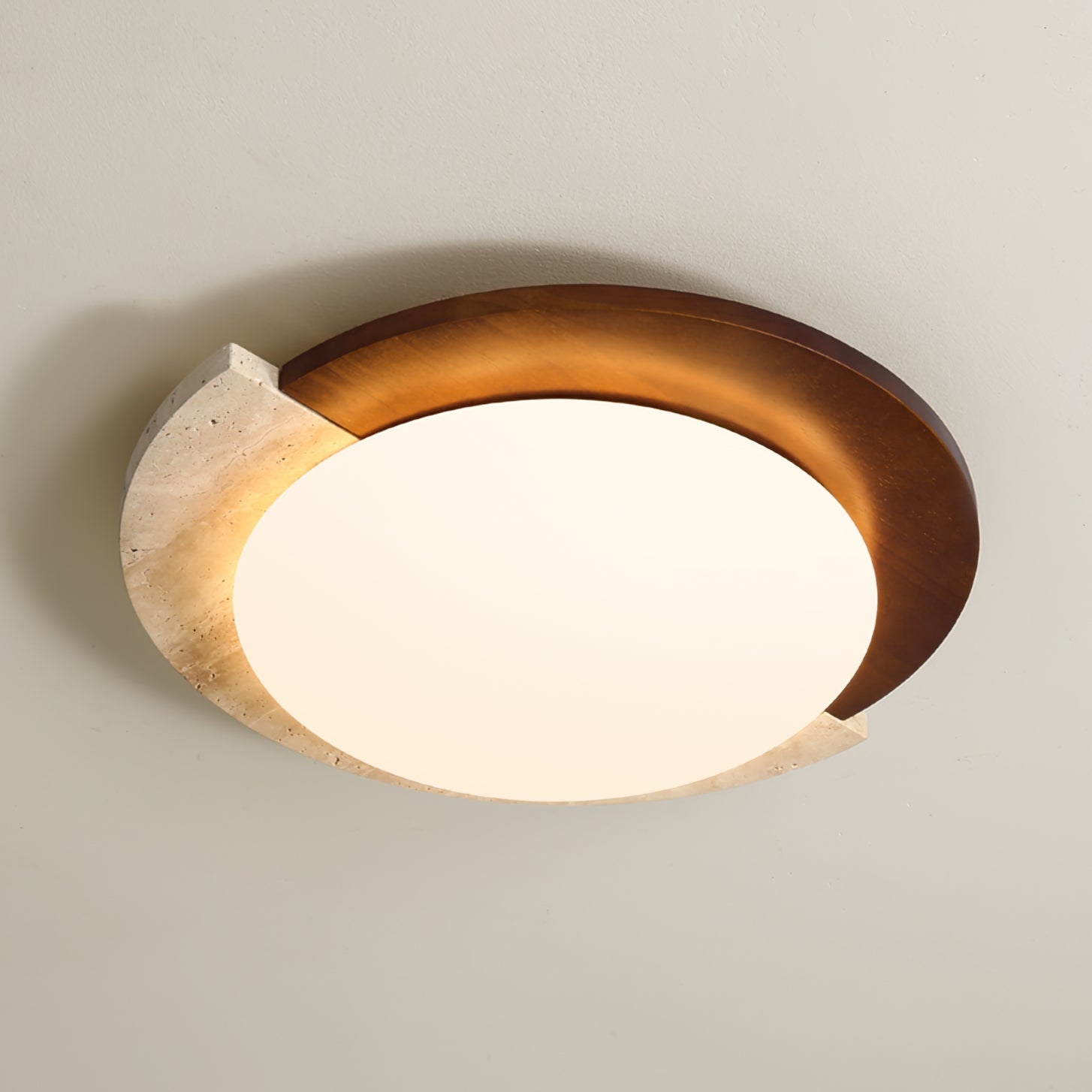 Calvrane Travertine Oval Ceiling Lamp
