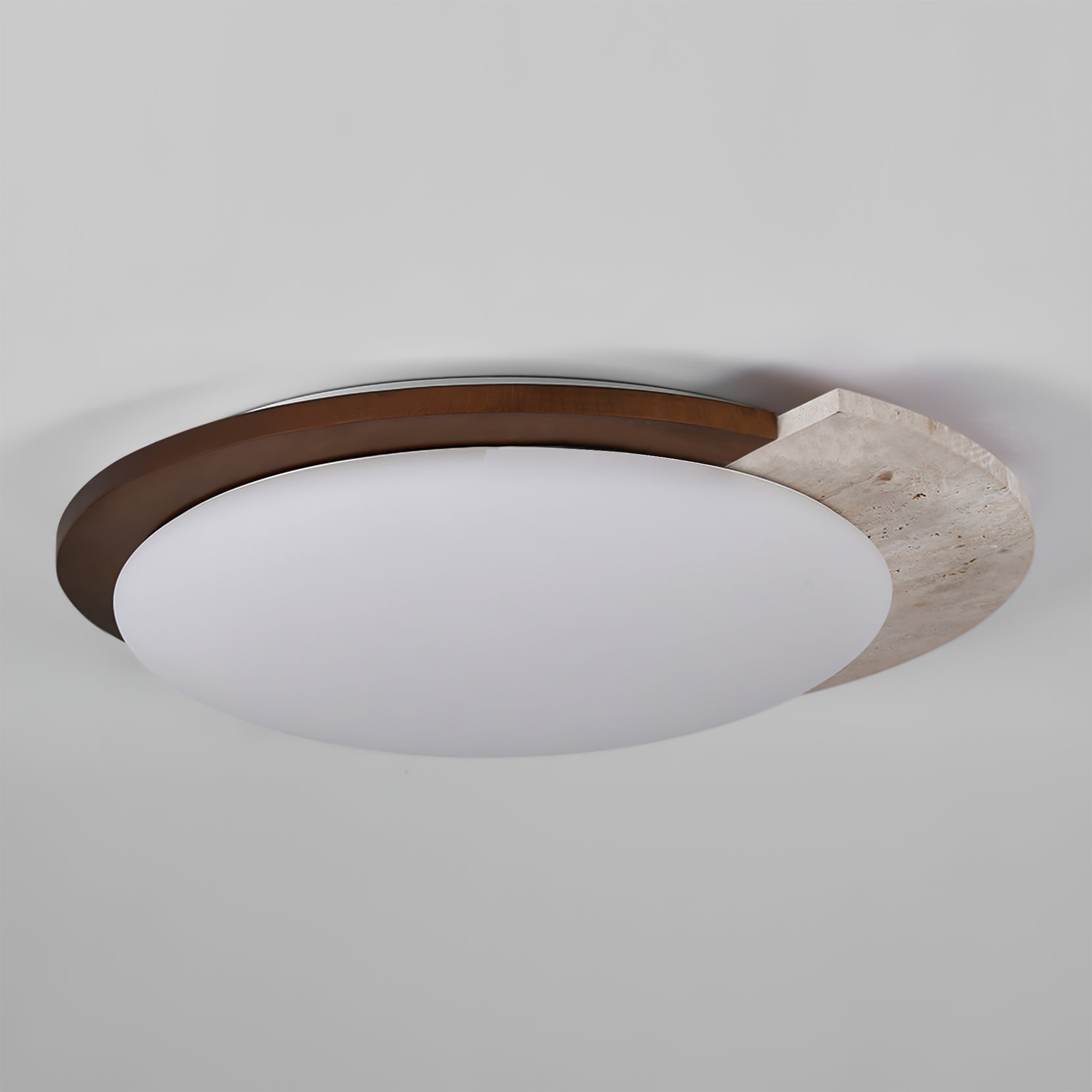 Calvrane Travertine Oval Ceiling Lamp