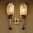 Alabaster Brass Obelisk Sconce