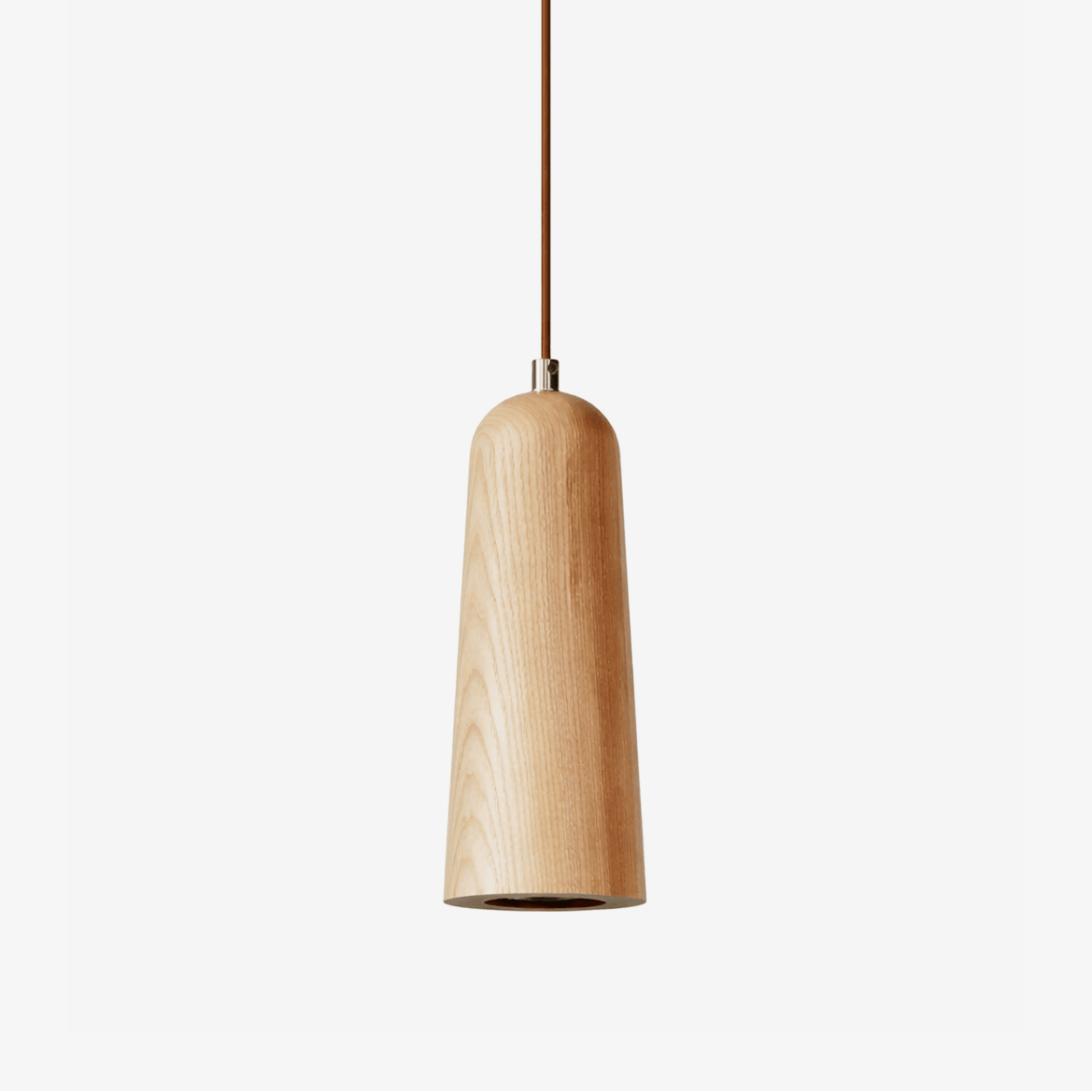 Wood Tapered Cone Pendant Light