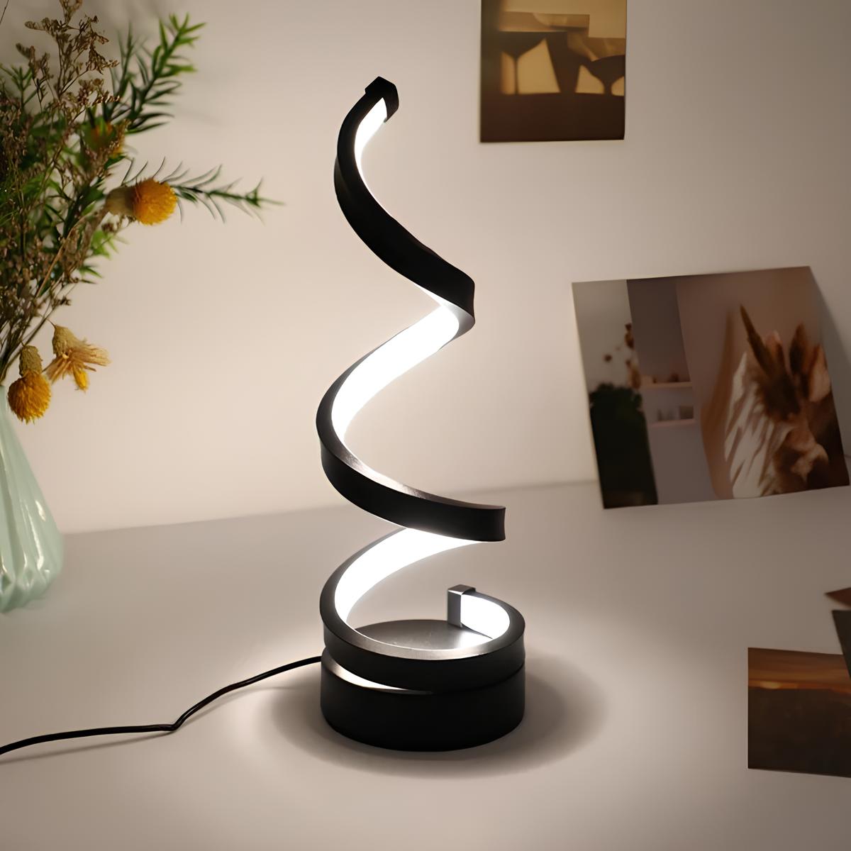 Rechargeable Iron Modern Spiral Table Lamp