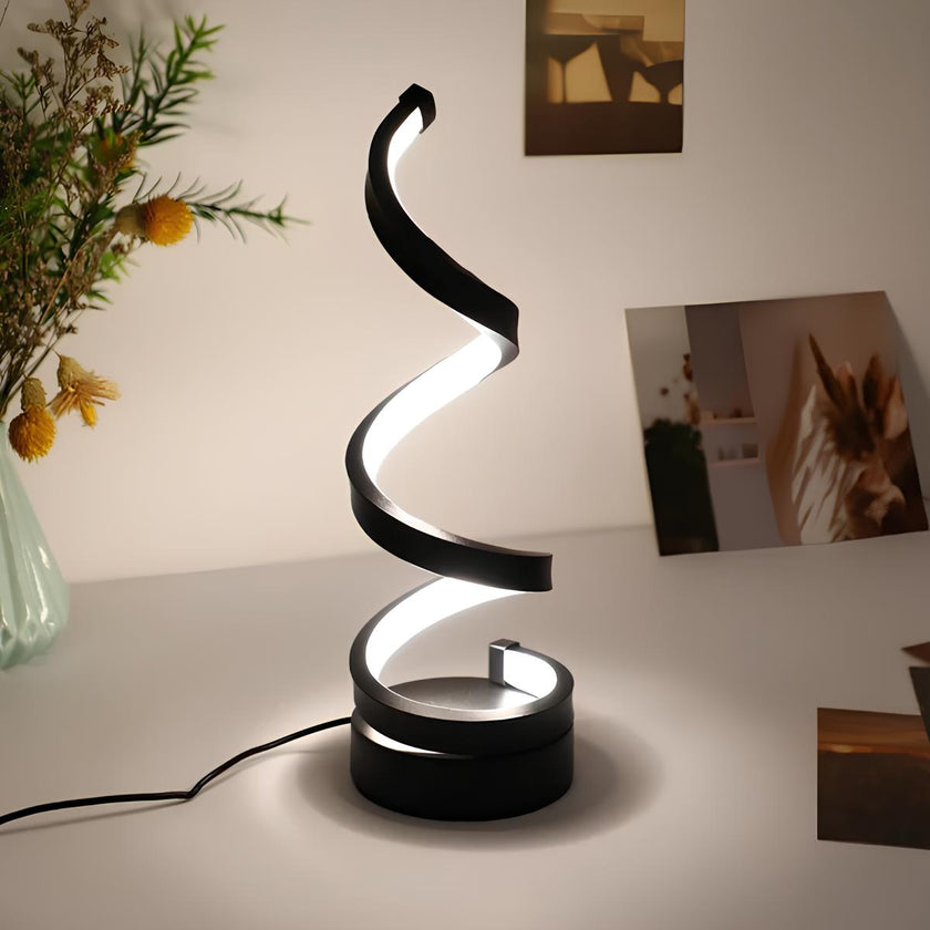 Rechargeable Iron Modern Spiral Table Lamp