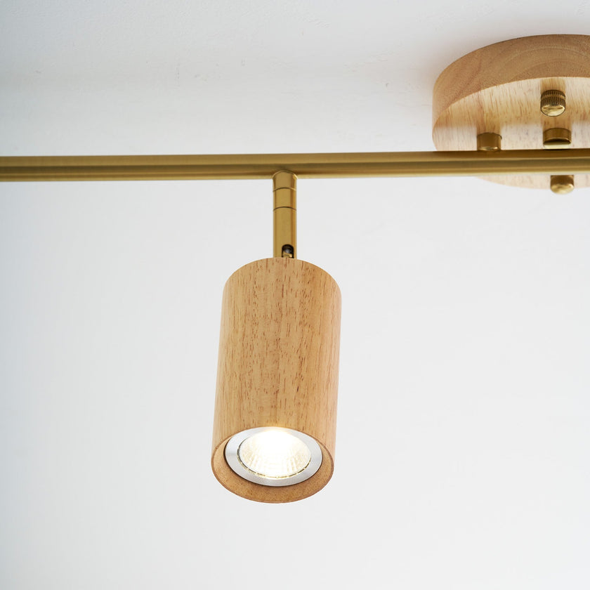 Scandinavian Shaker Ash Wood Multi-Head Spotlight