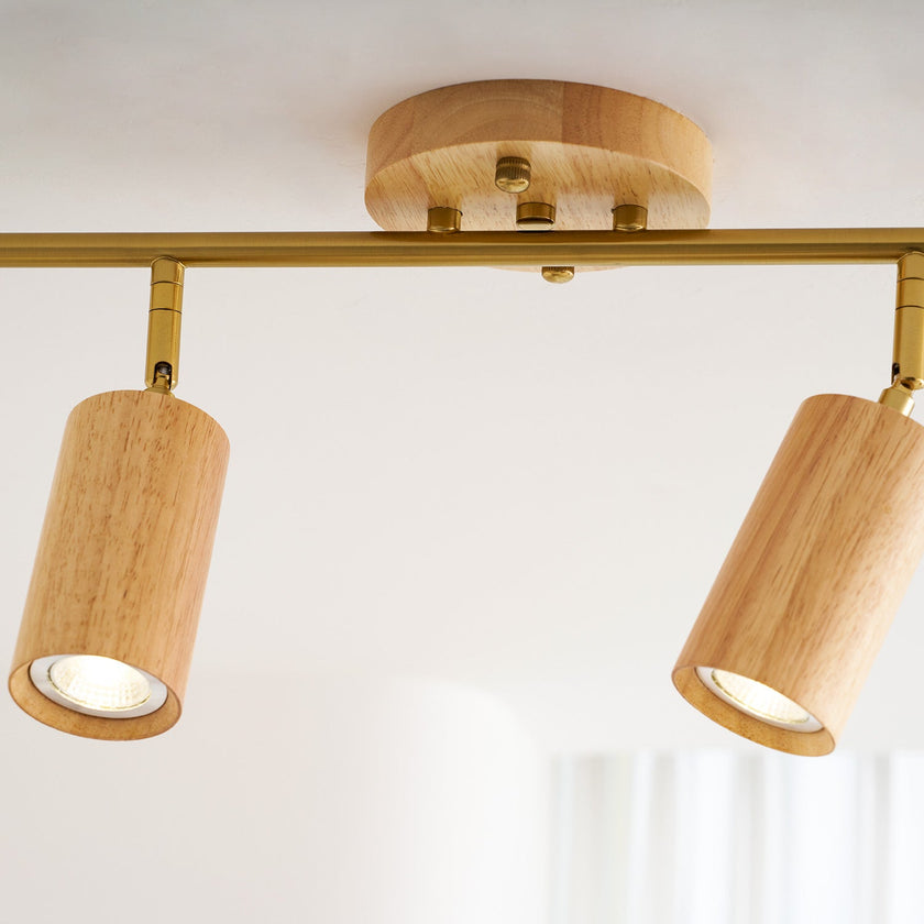 Scandinavian Shaker Ash Wood Multi-Head Spotlight