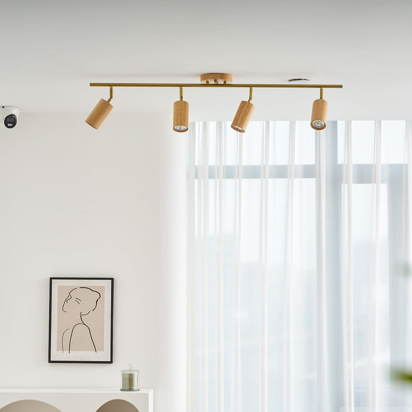 Scandinavian Shaker Ash Wood Multi-Head Spotlight