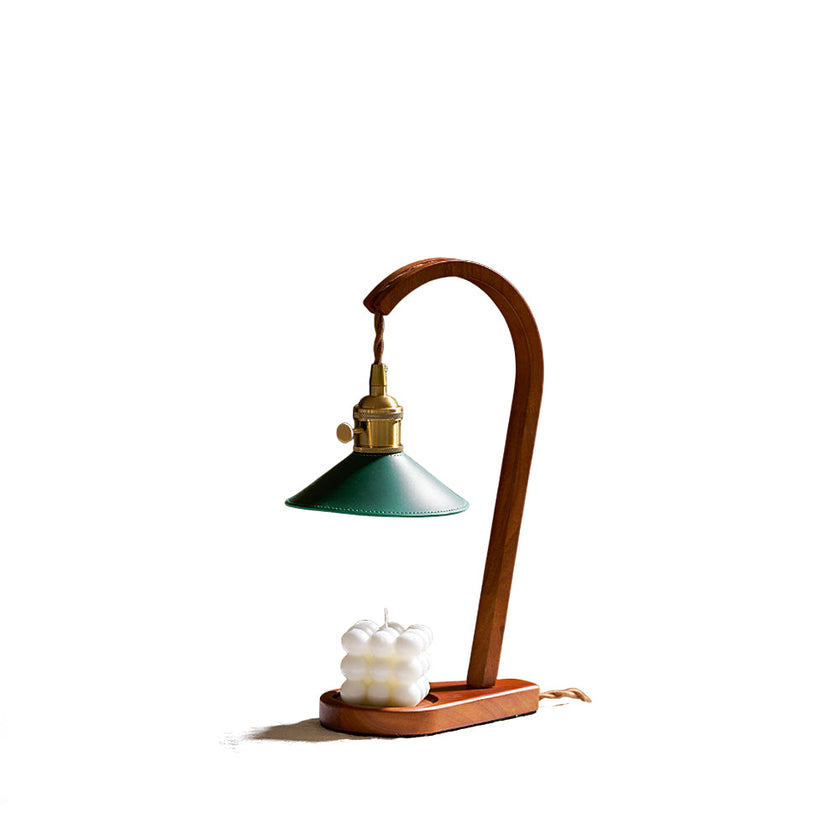 Wood Art Deco Candle Warmer Lamp