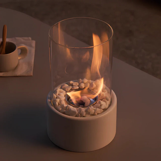 Modern Glass Cylinder Ethanol Oil Lamp