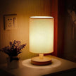 Modern Natural Wood & Cloth Dimmable Table Lamp
