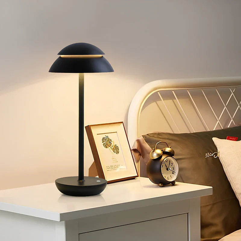 Rechargeable Double Mushroom USB Minimalist Scandinavian Table Lamp