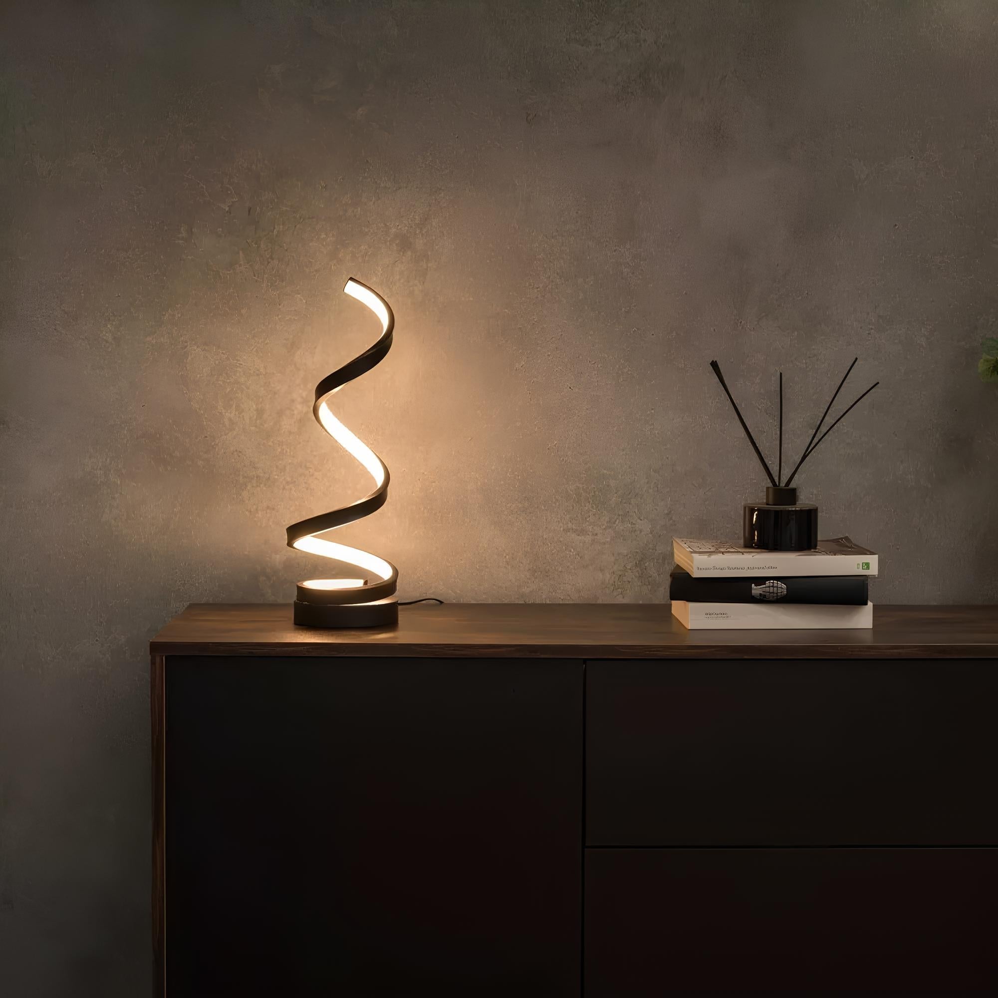 Rechargeable Iron Modern Spiral Table Lamp