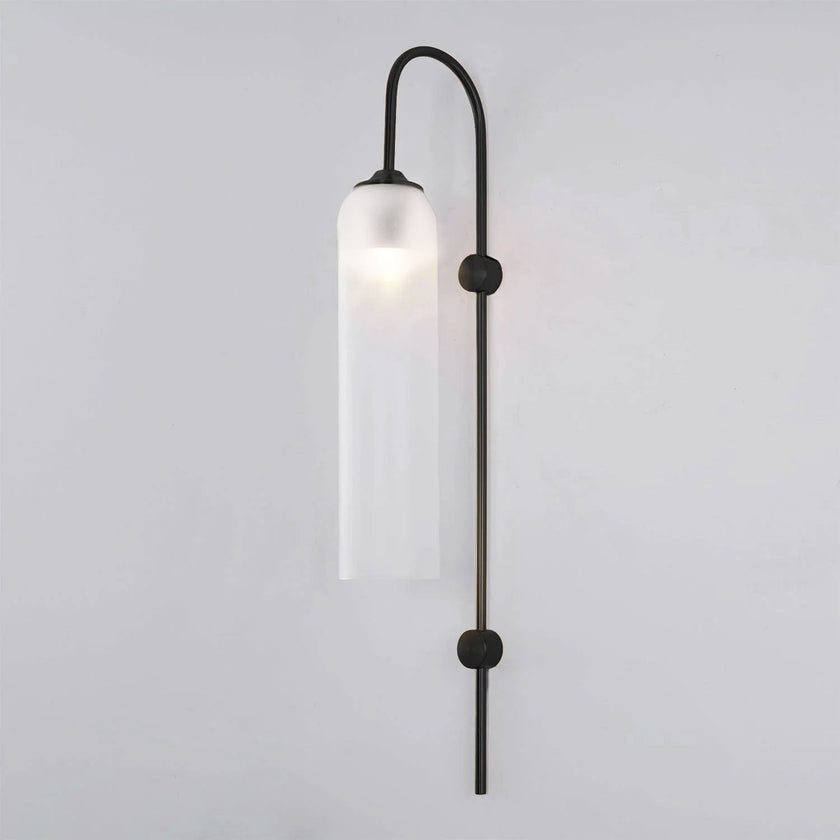 Art Deco Mouth-Blown Glass Wall Sconce