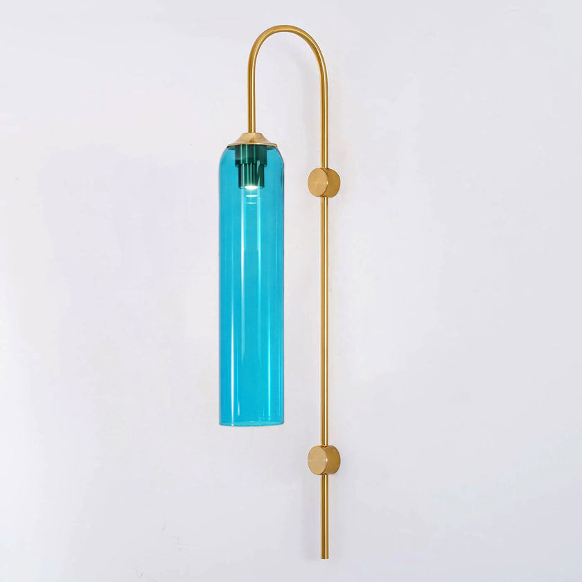 Art Deco Mouth-Blown Glass Wall Sconce