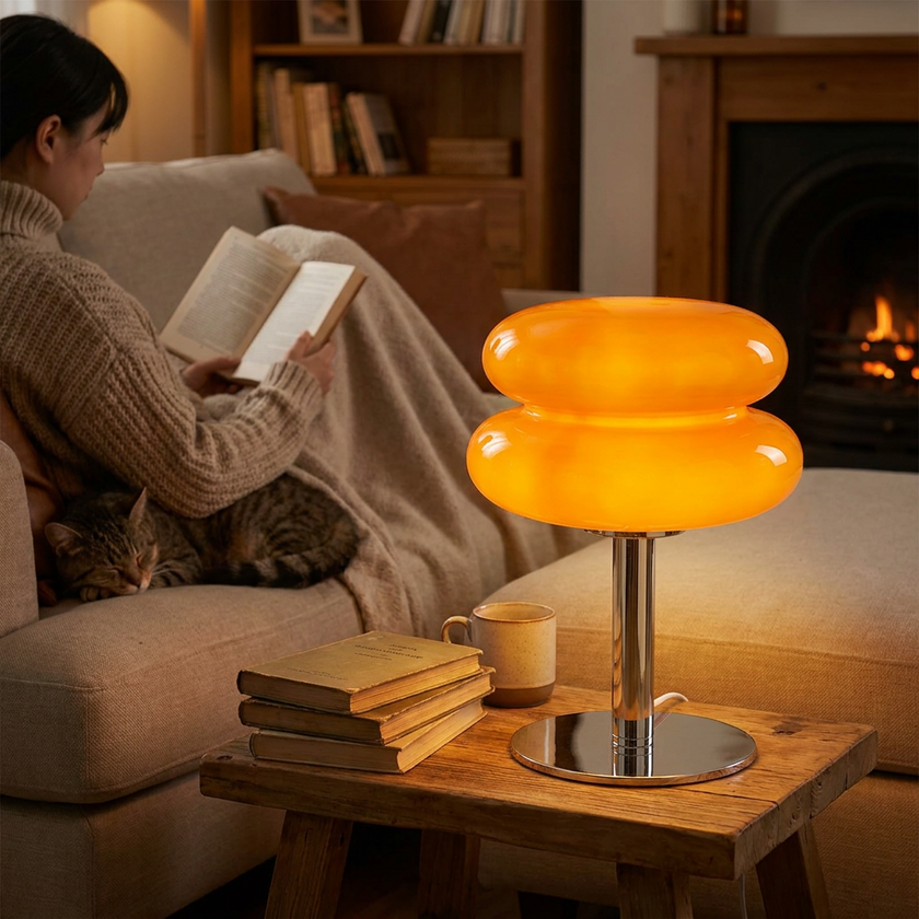 Macaron Glass Table Lamp lifestyle evening