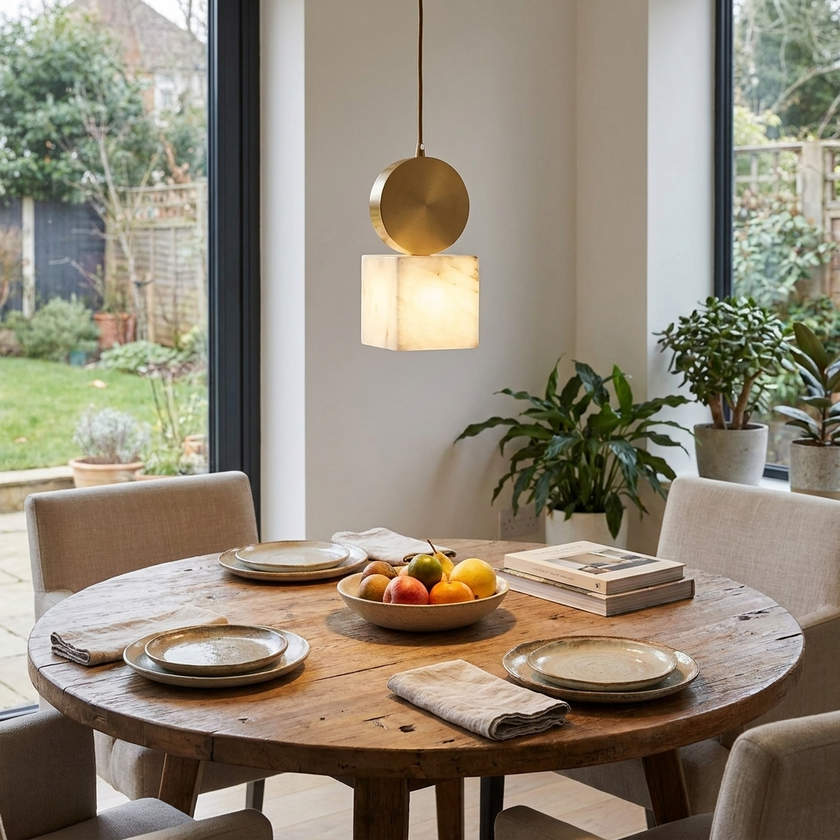 Obolus Alabaster Pendant Light lifestyle
