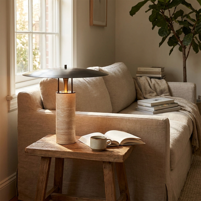 Gioe Travertine Table Lamp lifestyle