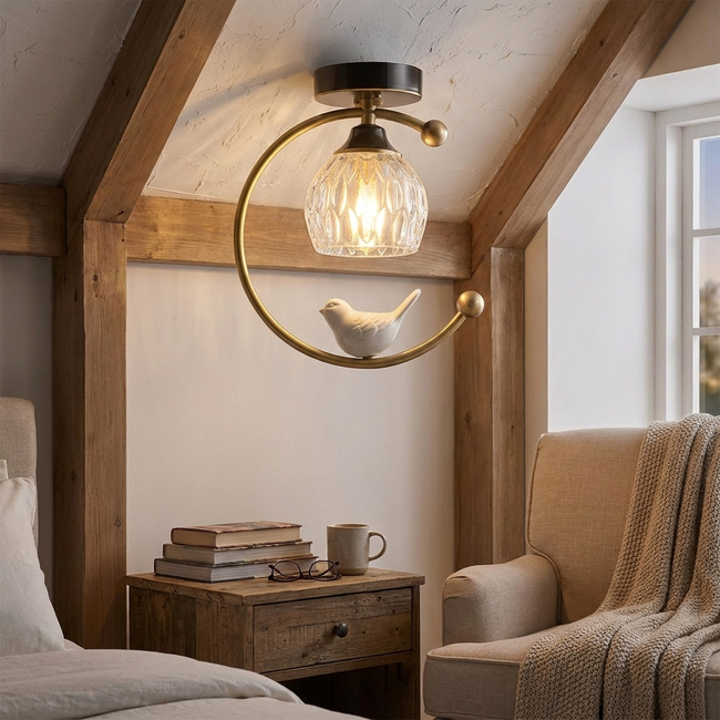 Ceramic Bird Ceiling Lamp lifestyle