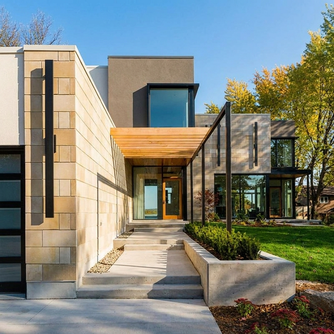 Linear Luxe front yard 2pm