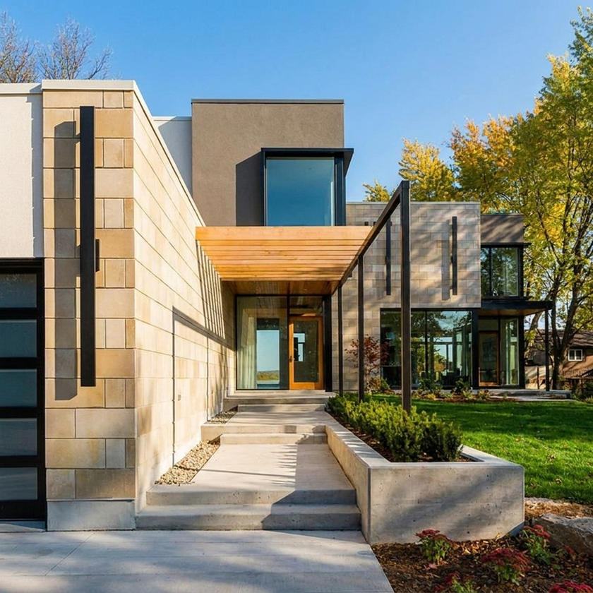 Linear Luxe front yard 2pm
