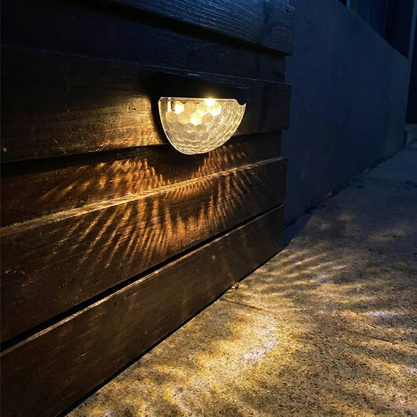 Solar Wall Lamp closeup night