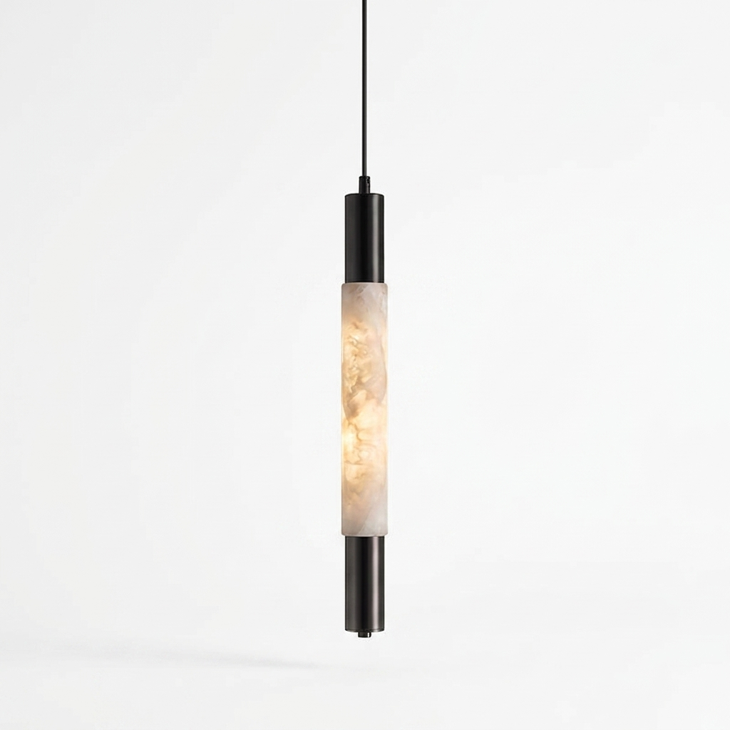 Baton Alabaster Pendant Lamp - studio white