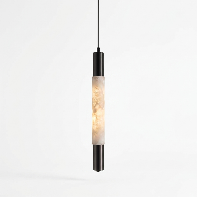 Baton Alabaster Pendant Lamp - studio white