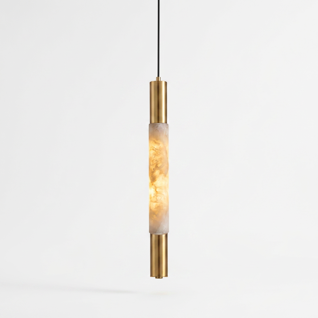 Baton Alabaster Pendant Lamp - studio white variant
