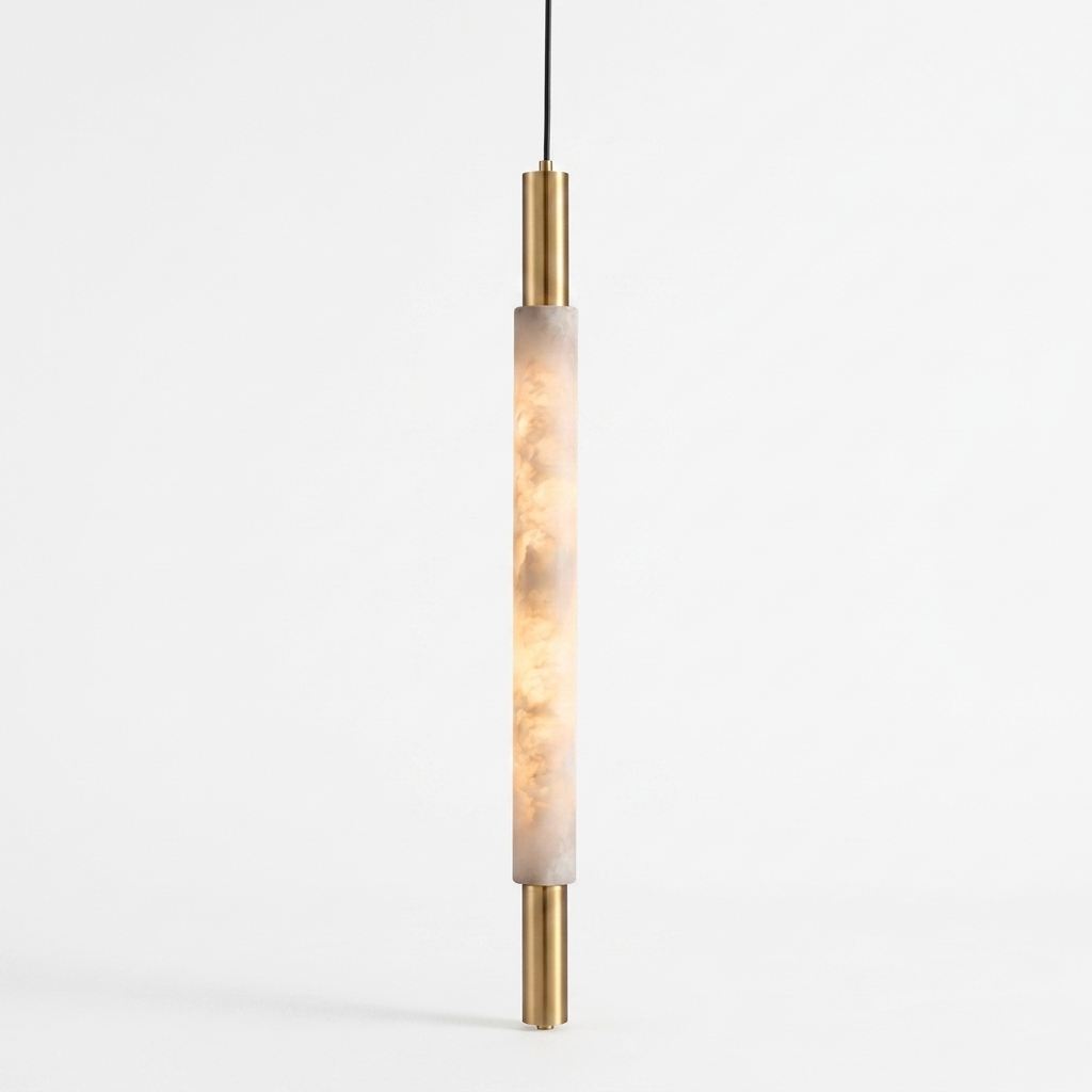 Baton Alabaster Pendant Lamp - studio white variant