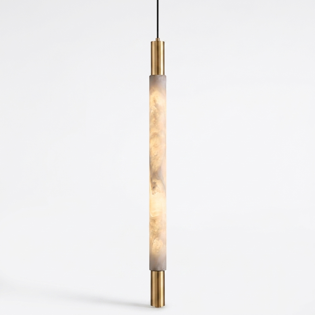 Baton Alabaster Pendant Lamp - studio white variant