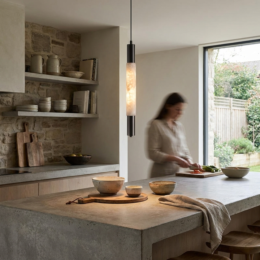 Baton Alabaster Pendant Lamp - lifestyle
