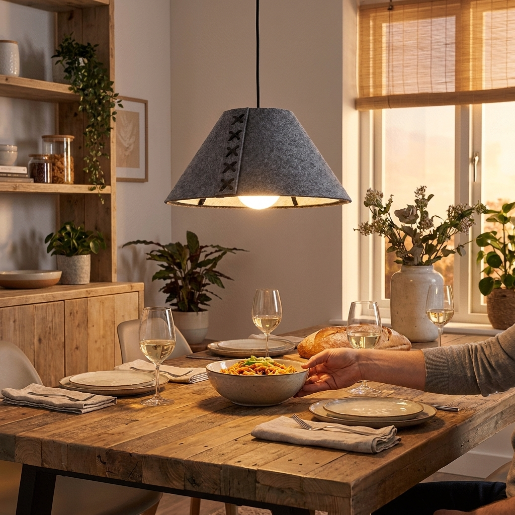 Acoustic Felt Cone Pendant Light - lifestyle