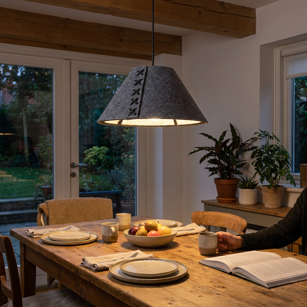 Acoustic Felt Cone Pendant Light - lifestyle