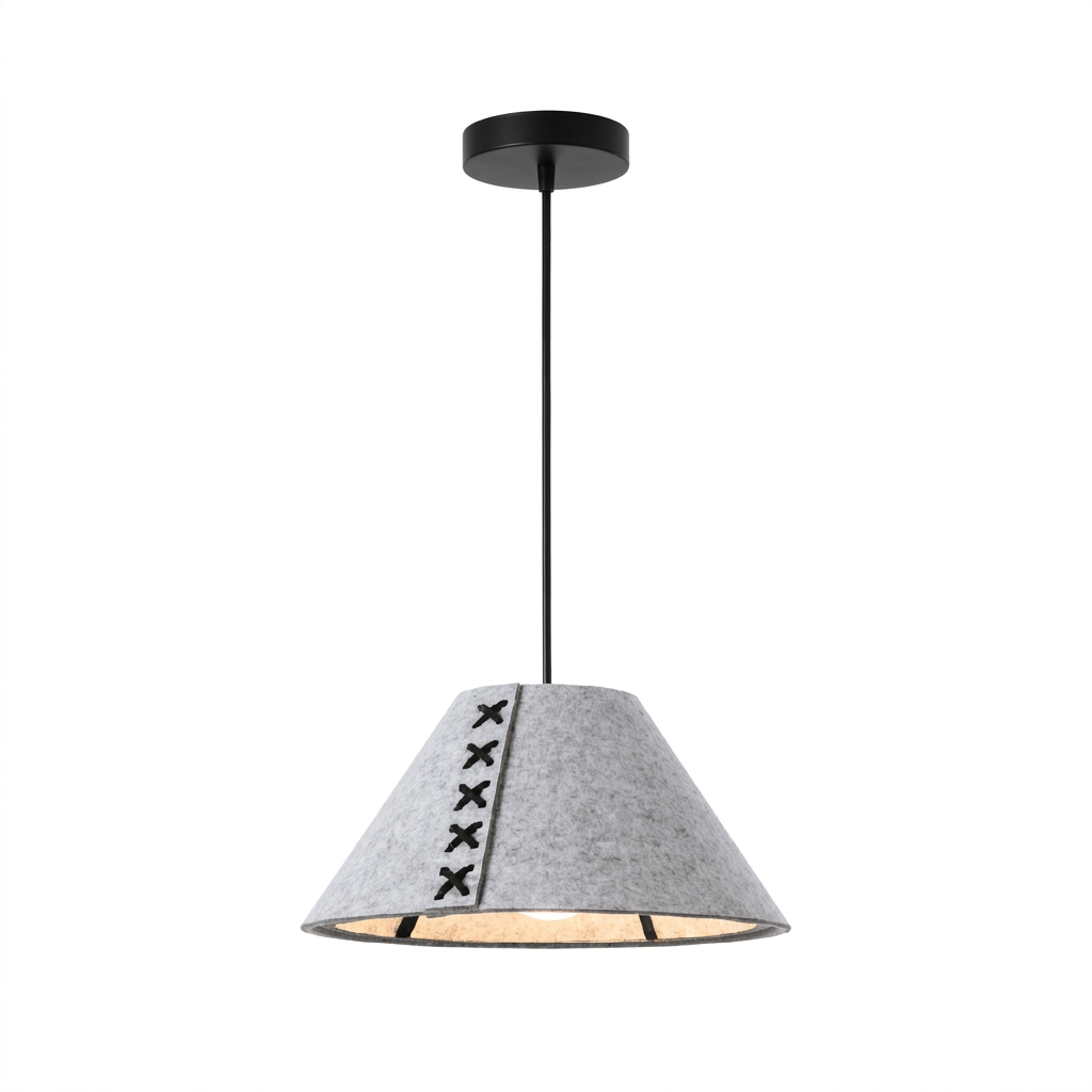 Acoustic Felt Cone Pendant Light - white