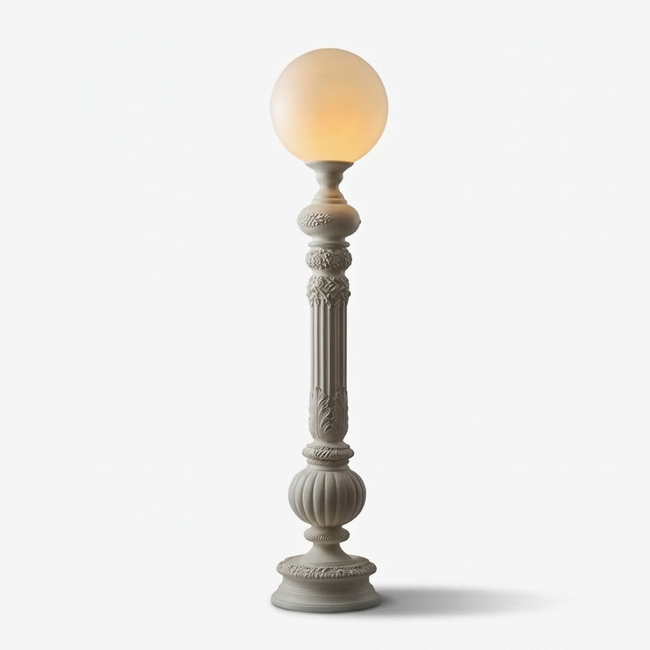 Gypsum Fluted Column Floor Lamp - white