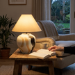 Ceramic Abstract Pattern Table Lamp - lifestyle
