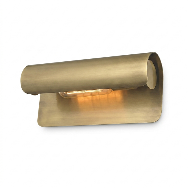 Brushed Brass Curved Wall Sconce - white