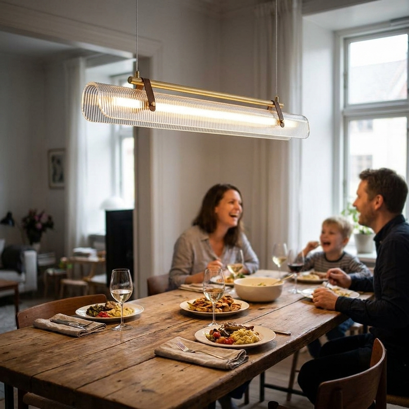 Acrylic Linear LED Chandelier - lifestyle