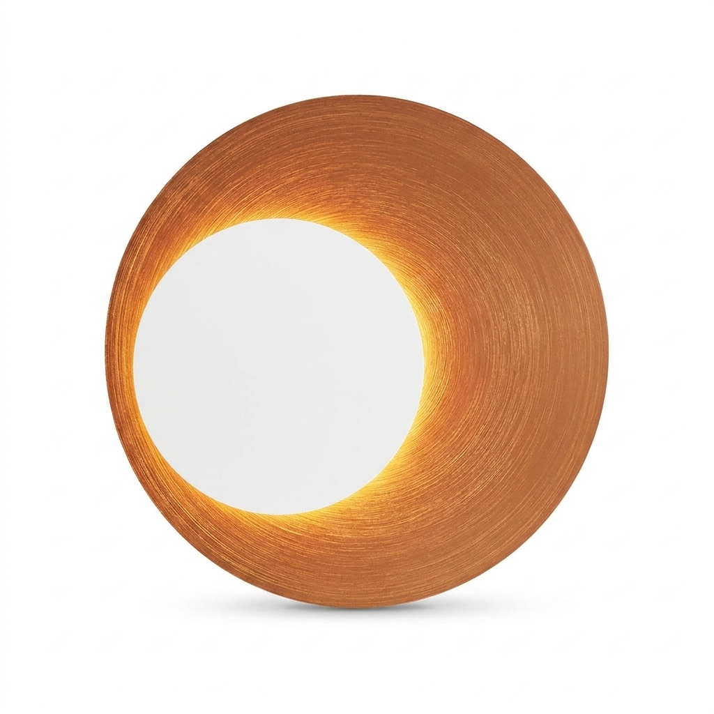 Metal Crescent Ring Wall Sconce - white