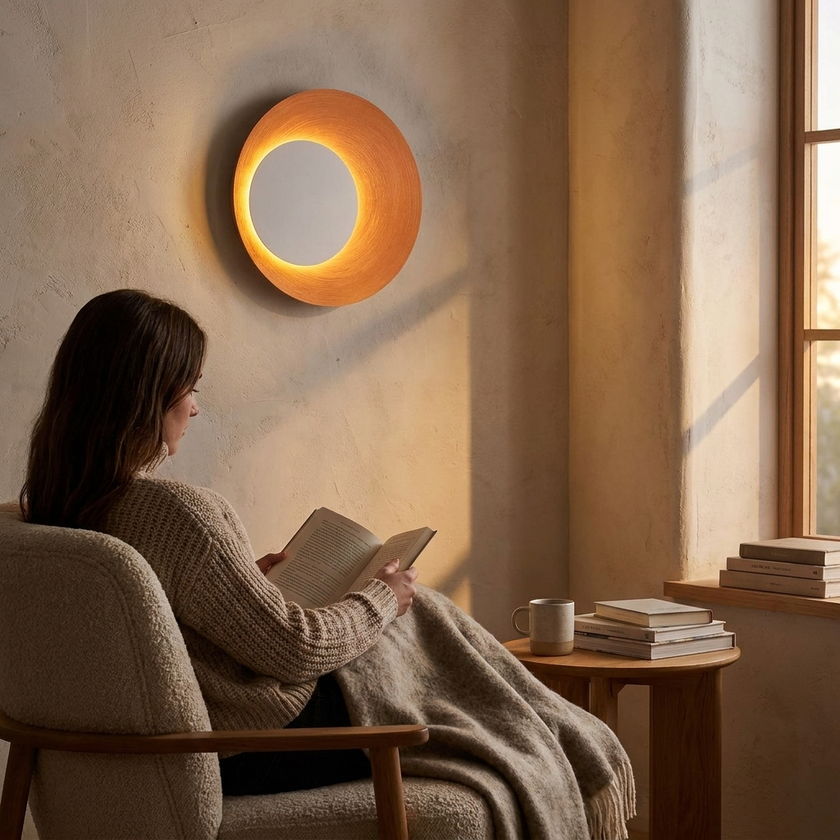 Metal Crescent Ring Wall Sconce - lifestyle