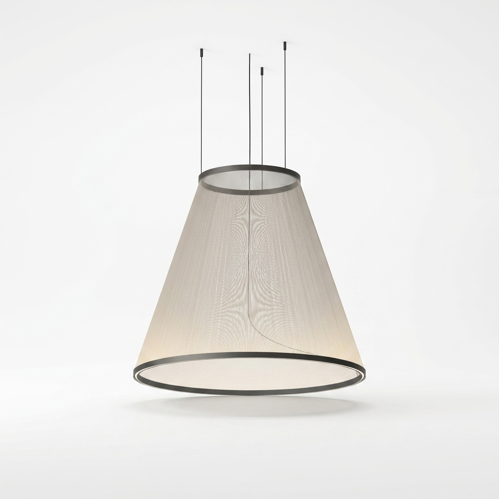 Metal Mesh Cone Pendant Light - white
